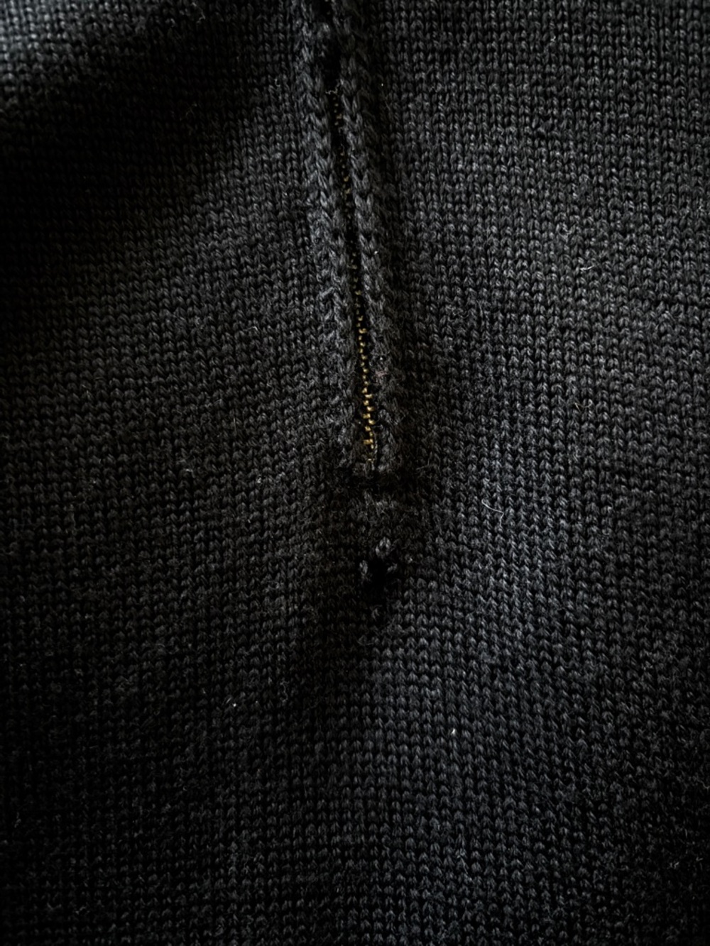 Faconnable Men's Black Zip-Up 100% Merino Wool Ribbed Funnel Collar Sweater - Picture 4 of 7